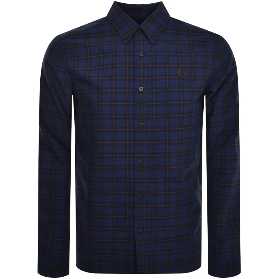 Fred Perry Oxford Long Sleeve Shirt Navy | Mainline Menswear